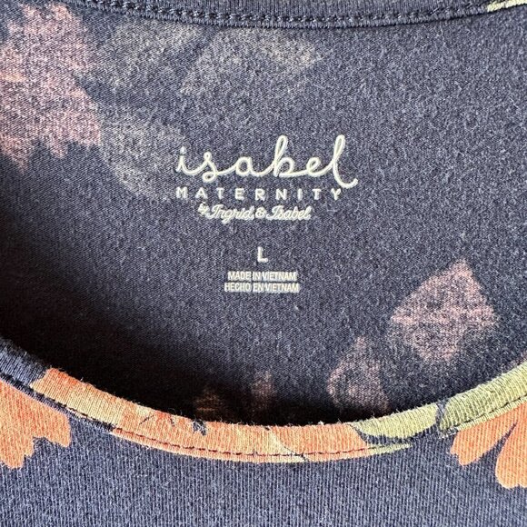 Women's Maternity L Isabel Ingrid & Isabel Short Sleeve T-Shirt Dress Floral - Picture 5 of 7